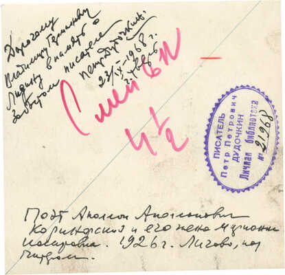 Фотография поэта Аполлона Аполлоновича Коринфского и его жены Марианны Иосифовны в Лигово под Питером. 1926.